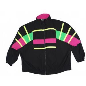 Vintage Women's Colorblock Windbreaker Jacket